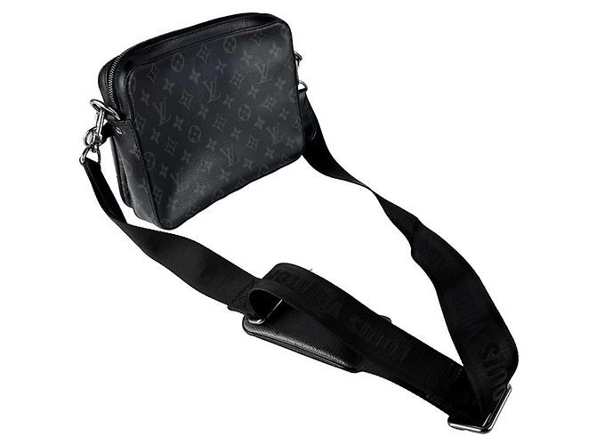Borsa a tracolla Louis Vuitton Monogram Eclipse Marrone Nero Monogramma - vista 10