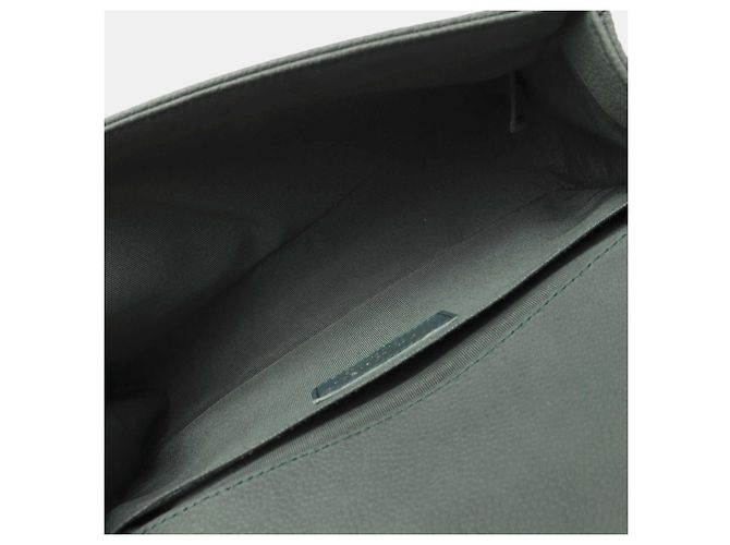 Borsa Chanel Le Boy Medium in pelle di vitello granulata verde Grigio Verde scuro - vista 5