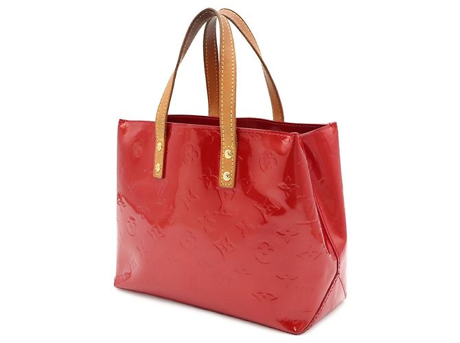Borsa Louis Vuitton Monogram Vernis Lead PM Rosso - vista 3