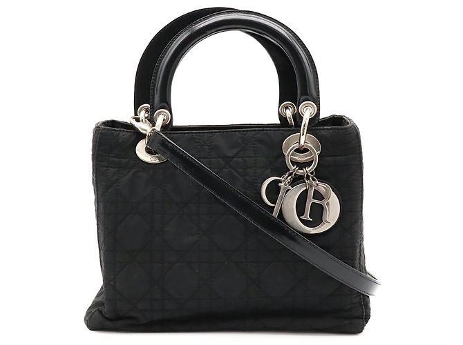 Borsa Christian Dior Lady Medium Cannage Nero - vista 2
