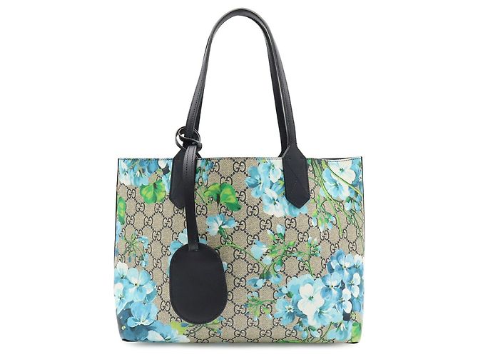Gucci GG Blooms Supreme Reversible Small Tote Bag Mehrfarben Beige Marineblau - Ansicht 2