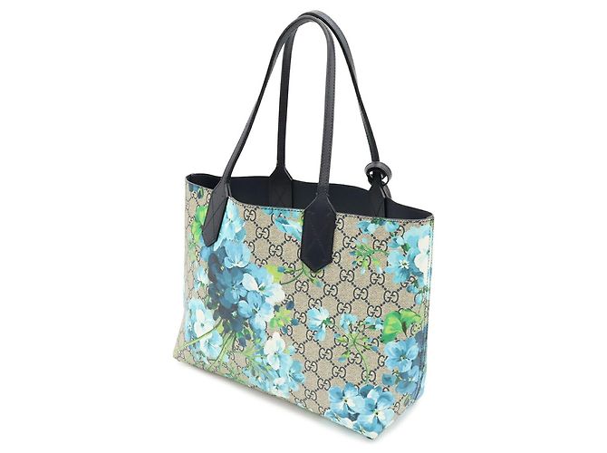 Gucci GG Blooms Supreme Reversible Small Tote Bag Mehrfarben Beige Marineblau - Ansicht 3