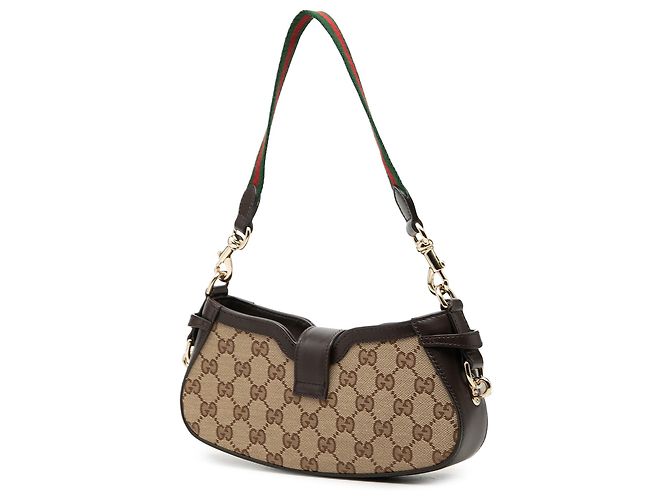Borsa a tracolla Mini GG Canvas Web Moon Side Gucci Beige - vista 2