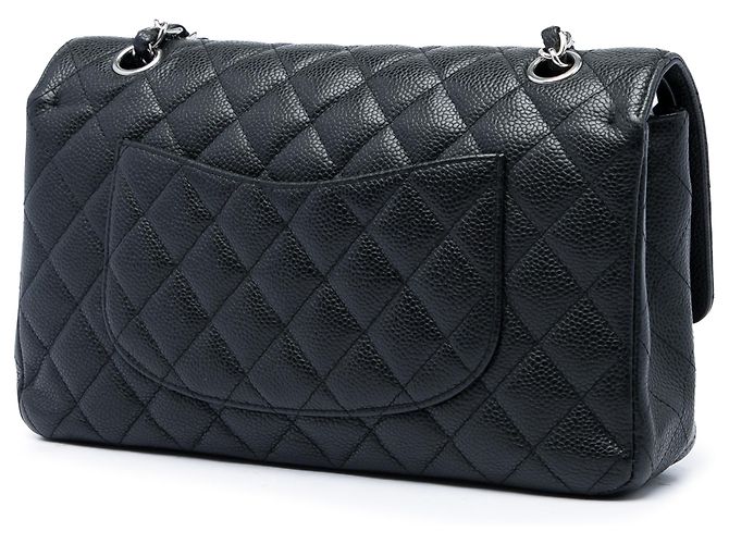 Chanel Black Medium Classic Caviar Double Flap Nero - vista 2
