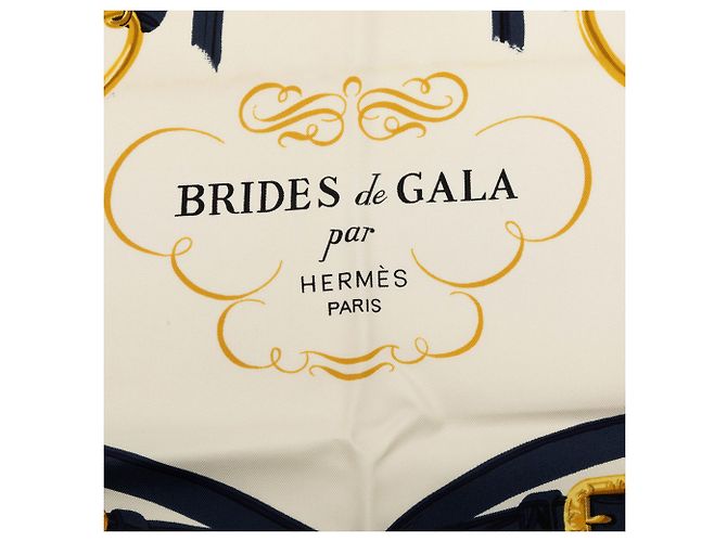 Hermès Blue Brides de Gala Silk Scarf 90 Dark blue - view 2