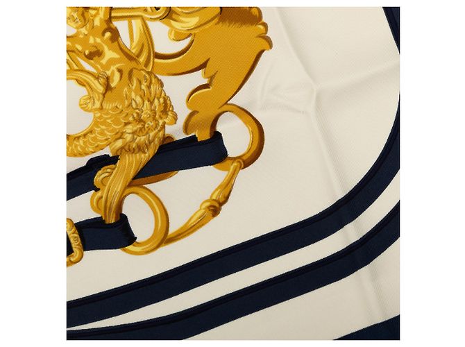 Hermès Blue Brides de Gala Silk Scarf 90 Dark blue - view 5