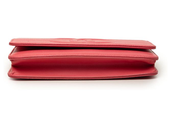 Wallet On Chain Chanel Portafoglio con catena CC Caviar Rosa - vista 3