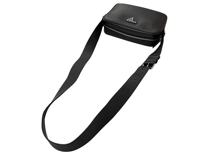 Borsa Camera Prada in Vitello Daino Nera Nero - vista 9