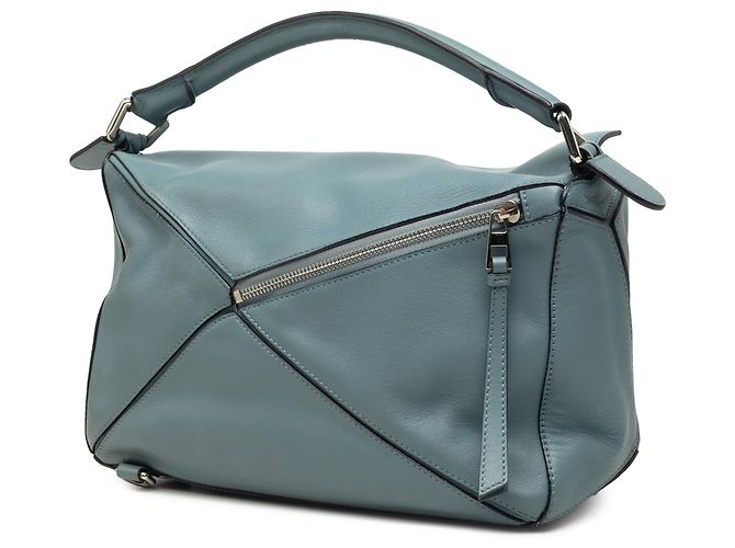Borsa Puzzle LOEWE Blue Medium in pelle di vitello - vista 2