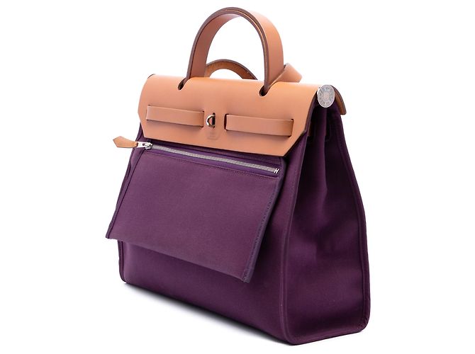 Hermès Purple Toile Verso Herbag Zip 31 Porpora - vista 2