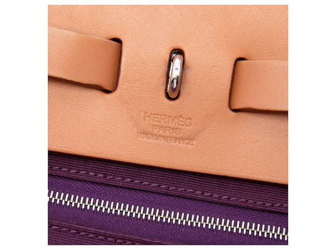 Hermès Purple Toile Verso Herbag Zip 31 Porpora - vista 5