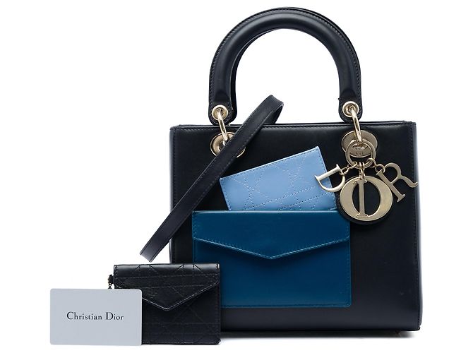 Dior Black Medium Calfskin Pockets Lady Dior Nero - vista 6