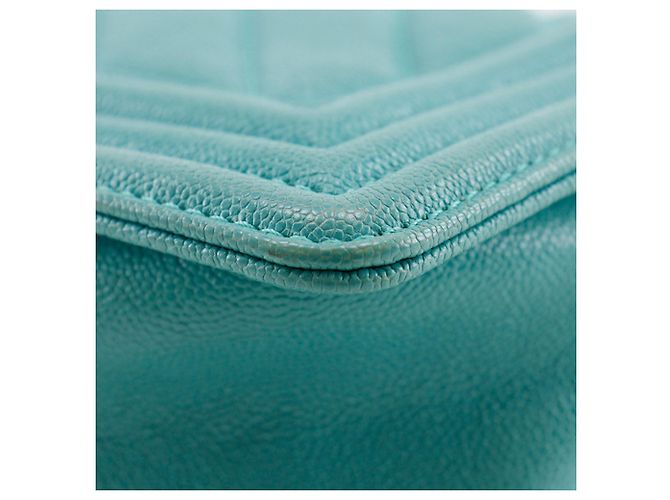 Chanel Blue Small Chevron Caviar Boy Flap Turchese - vista 10