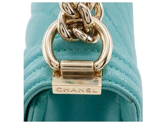 Chanel Blue Small Chevron Caviar Boy Flap Turchese - vista 22