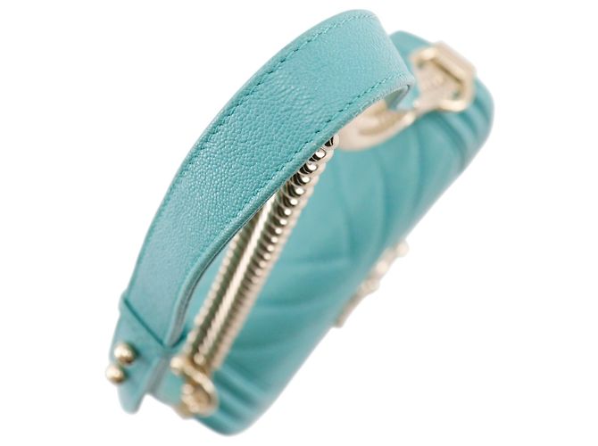 Chanel Blue Small Chevron Caviar Boy Flap Turchese - vista 23