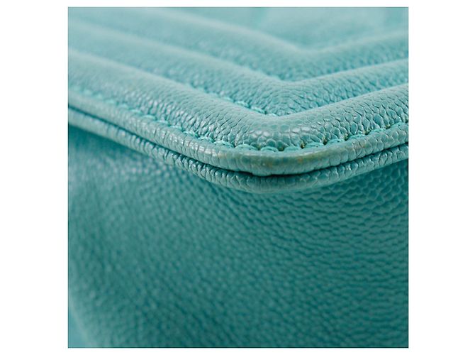 Chanel Blue Small Chevron Caviar Boy Flap Turchese - vista 9