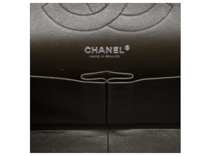 Chanel Red Jumbo Classic Tricolor Lambskin Double Flap Rosso Bordò - vista 4
