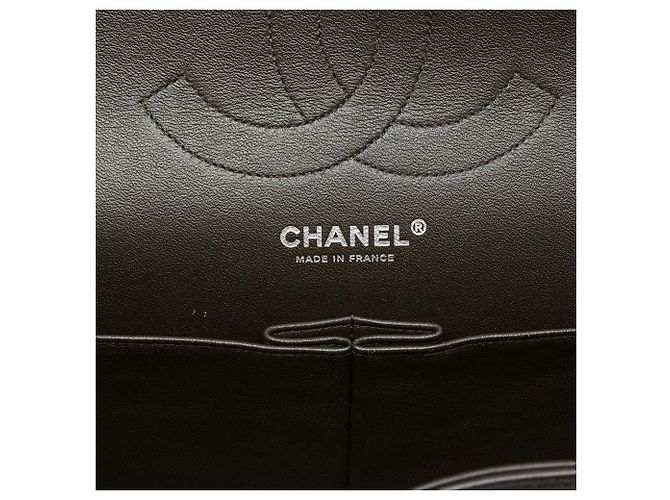 Chanel Red Jumbo Classic Tricolor Lambskin Double Flap Rosso Bordò - vista 5