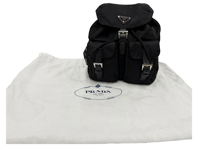 Prada Black Saffiano Trimmed Re Nylon Backpack - view 12