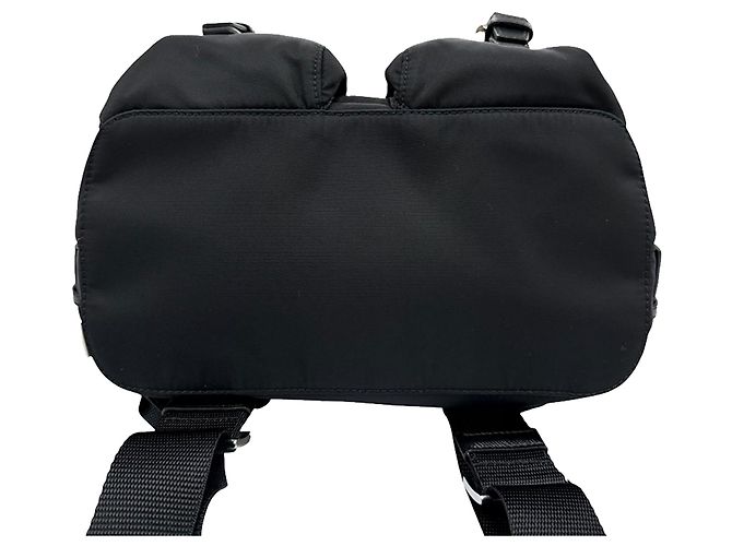 Prada Black Saffiano Trimmed Re Nylon Backpack - view 3