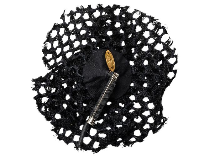 Spilla Camelia in Maglia Nera Chanel Nero - vista 2
