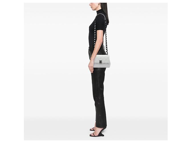 Chanel White Medium Quilted Caviar My Everything Flap Bianco - vista 5