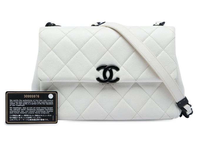 Chanel White Medium Quilted Caviar My Everything Flap Bianco - vista 6