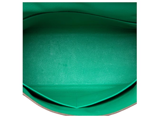 Hermès Green Clemence Kelly II Retourne 32 Verde Verde chiaro - vista 4