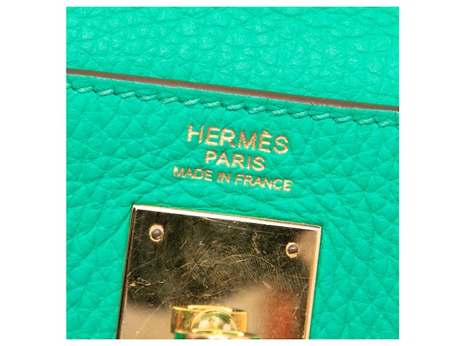Hermès Green Clemence Kelly II Retourne 32 Verde Verde chiaro - vista 5