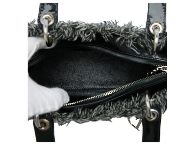 Dior Gray Medium Tweed Cannage Lady Dior Marrone - vista 4