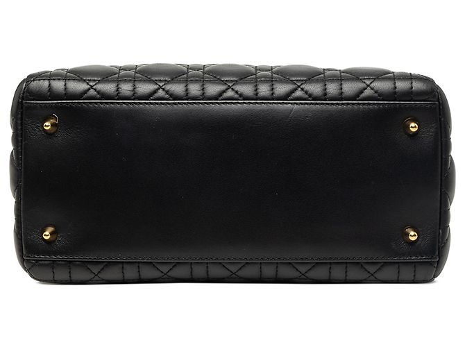 Dior Black Medium Lambskin Cannage Lady Dior Nero - vista 3