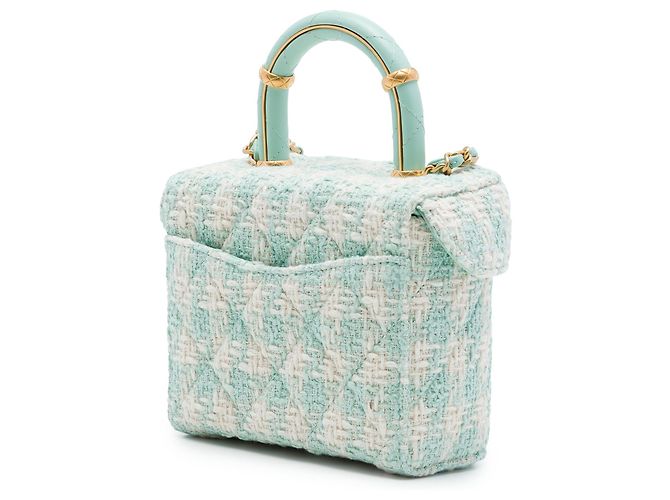 Borsa a mano Chanel Mini Tweed Crush con manico, Verde - vista 2