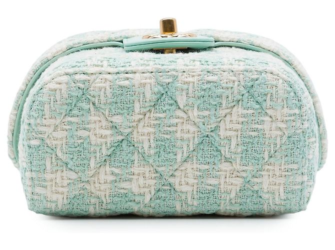 Borsa a mano Chanel Mini Tweed Crush con manico, Verde - vista 3