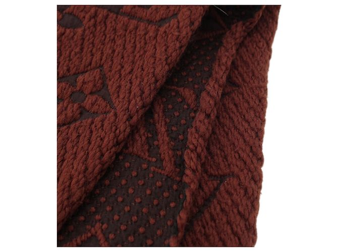 Sciarpa Louis Vuitton Brown Monogram Logomania in lana e seta Marrone - vista 6