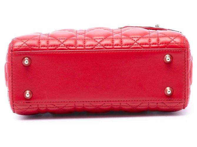 Dior Red Small Lambskin Cannage MyABCDior Lady Dior - vista 3