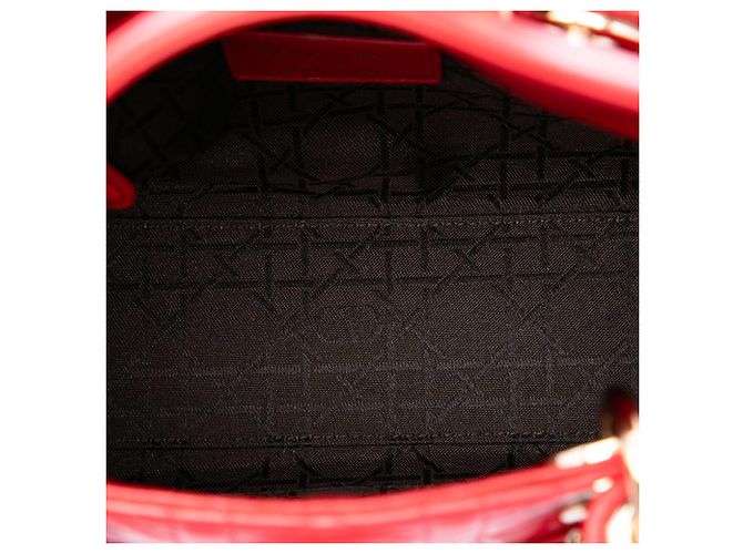 Dior Red Small Lambskin Cannage MyABCDior Lady Dior - vista 4