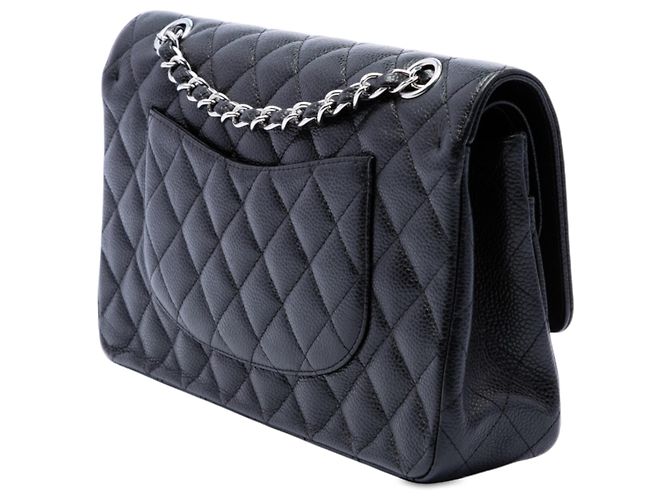 Chanel Black Medium Classic Caviar Double Flap Nero - vista 2