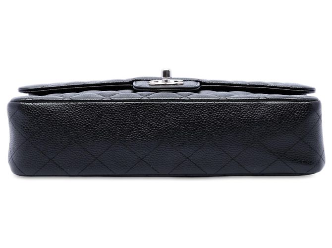 Chanel Black Medium Classic Caviar Double Flap Nero - vista 3