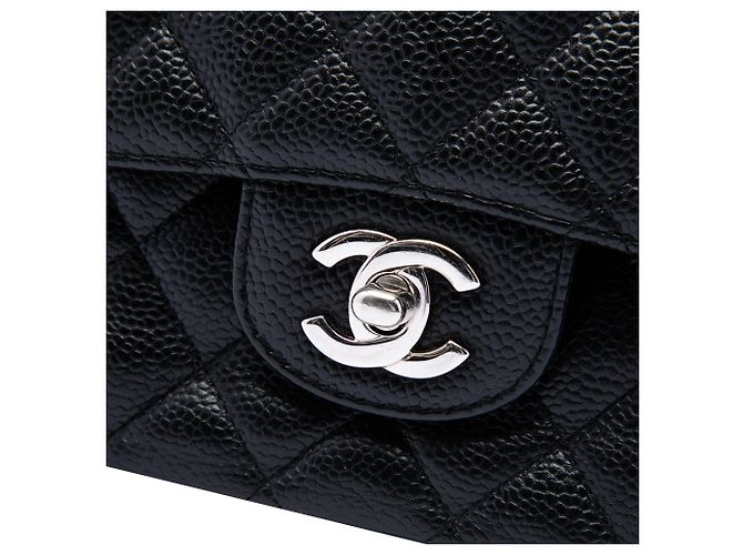Chanel Black Medium Classic Caviar Double Flap Nero - vista 5