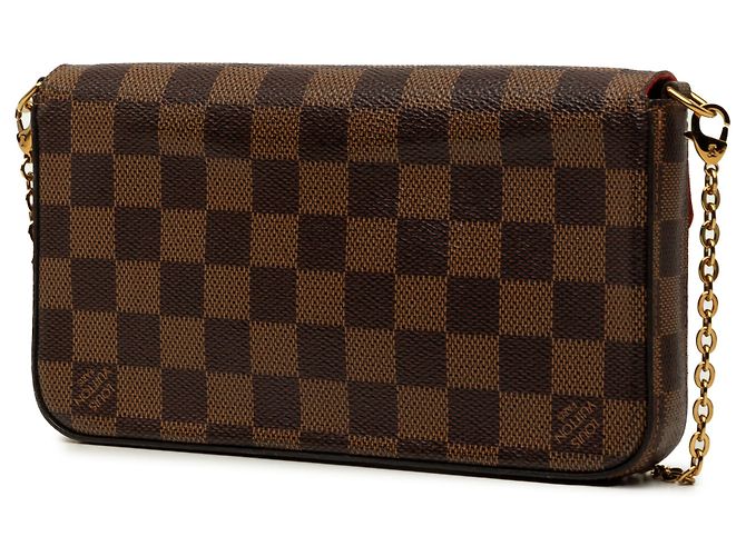 Louis Vuitton Brown Damier Ebene Pochette Felicie Marrone - vista 2