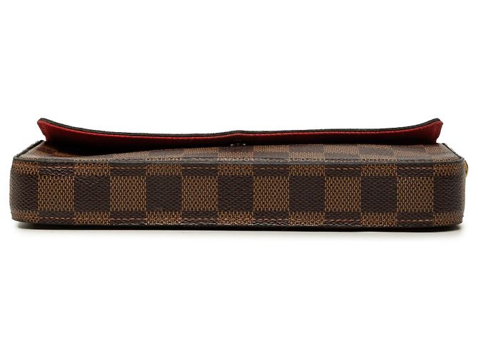 Louis Vuitton Brown Damier Ebene Pochette Felicie Marrone - vista 3