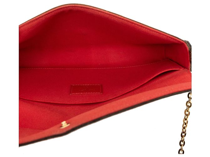Louis Vuitton Brown Damier Ebene Pochette Felicie Marrone - vista 4