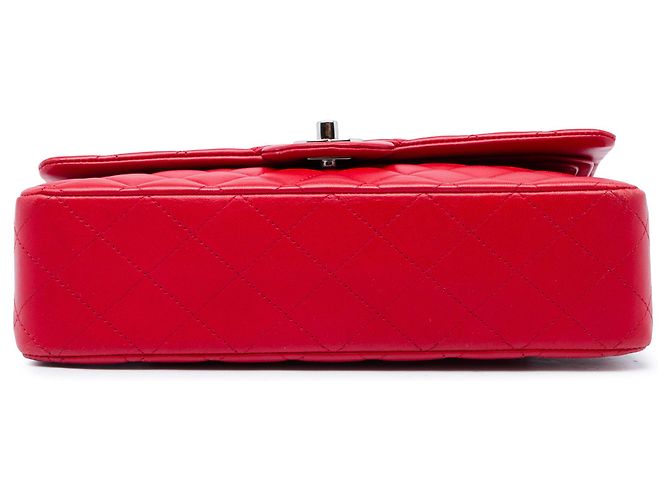 Chanel Red Medium Classic Lambskin Double Flap - view 3