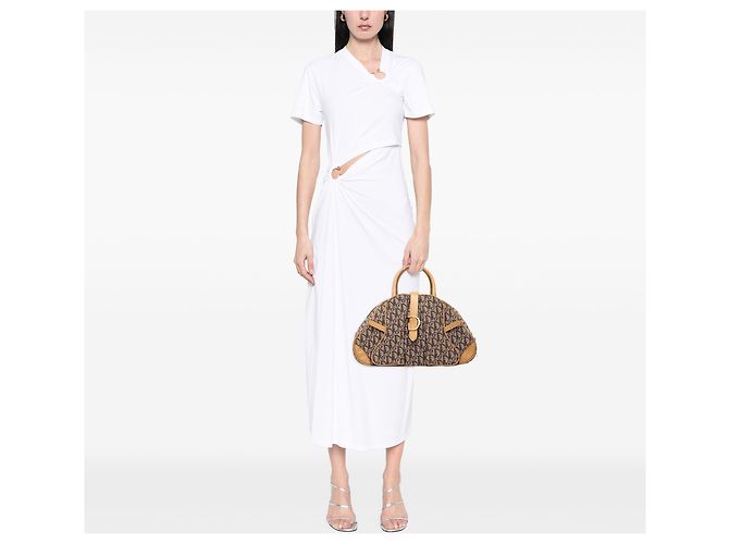 Borsa Bowler Diorissimo in tela marrone Dior con doppia sella - vista 6