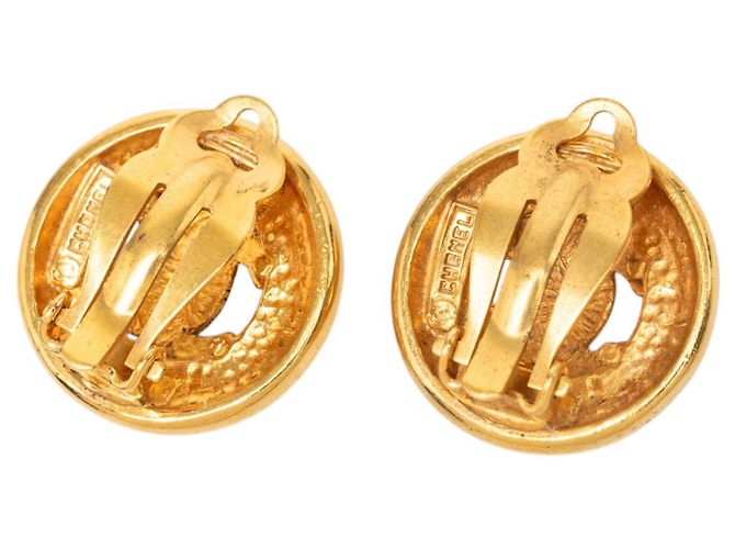 Orecchini a clip rotondi Chanel Gold CC placcati in oro D'oro - vista 2