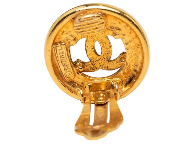 Orecchini a clip rotondi Chanel Gold CC placcati in oro D'oro - vista 3