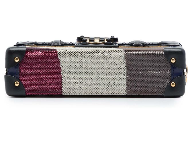 Louis Vuitton Blue Multicolor Sequin Night Bird Petite Malle Blu scuro - vista 3