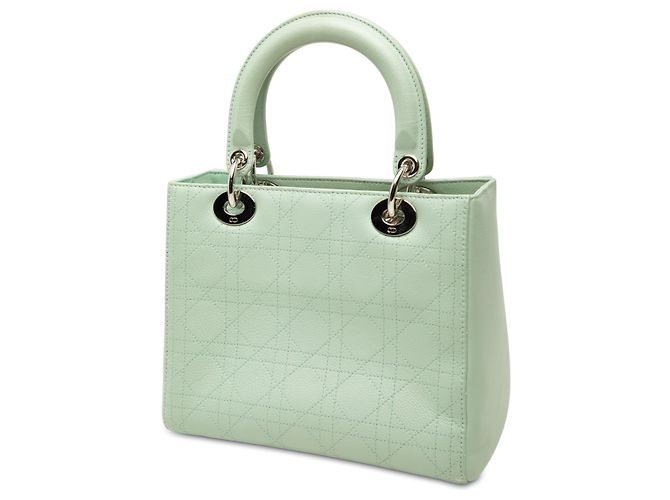 Dior Green Medium Calfskin Cannage Lady Dior Verde - vista 2