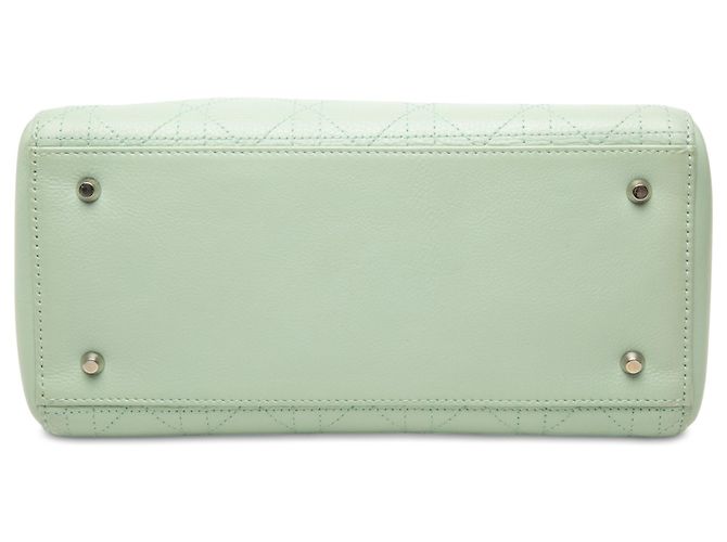 Dior Green Medium Calfskin Cannage Lady Dior Verde - vista 3