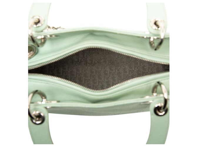 Dior Green Medium Calfskin Cannage Lady Dior Verde - vista 4